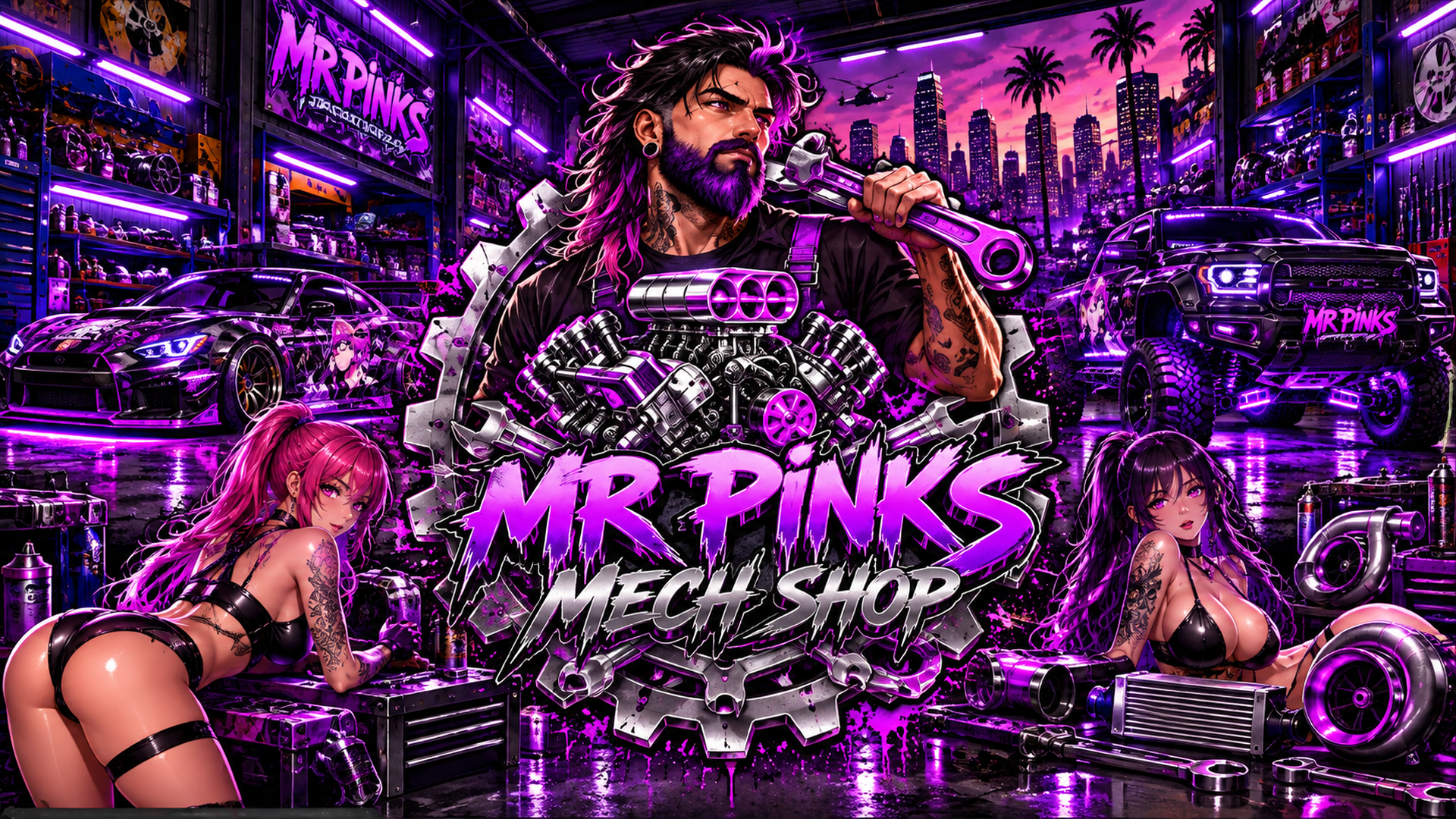 Mr. Pink’s Mech Shop logo